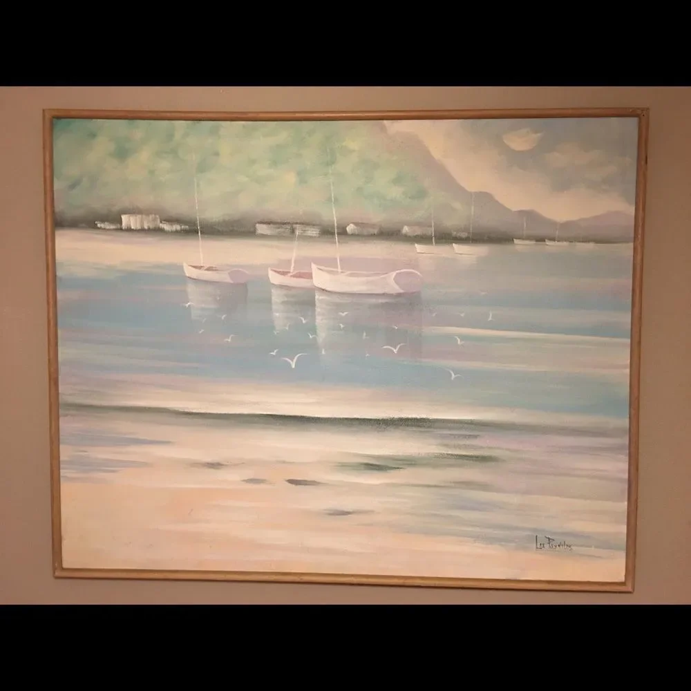 Vintage Lee Reynolds Giant Sea Sailboat Painting - I don’t think I can ship it